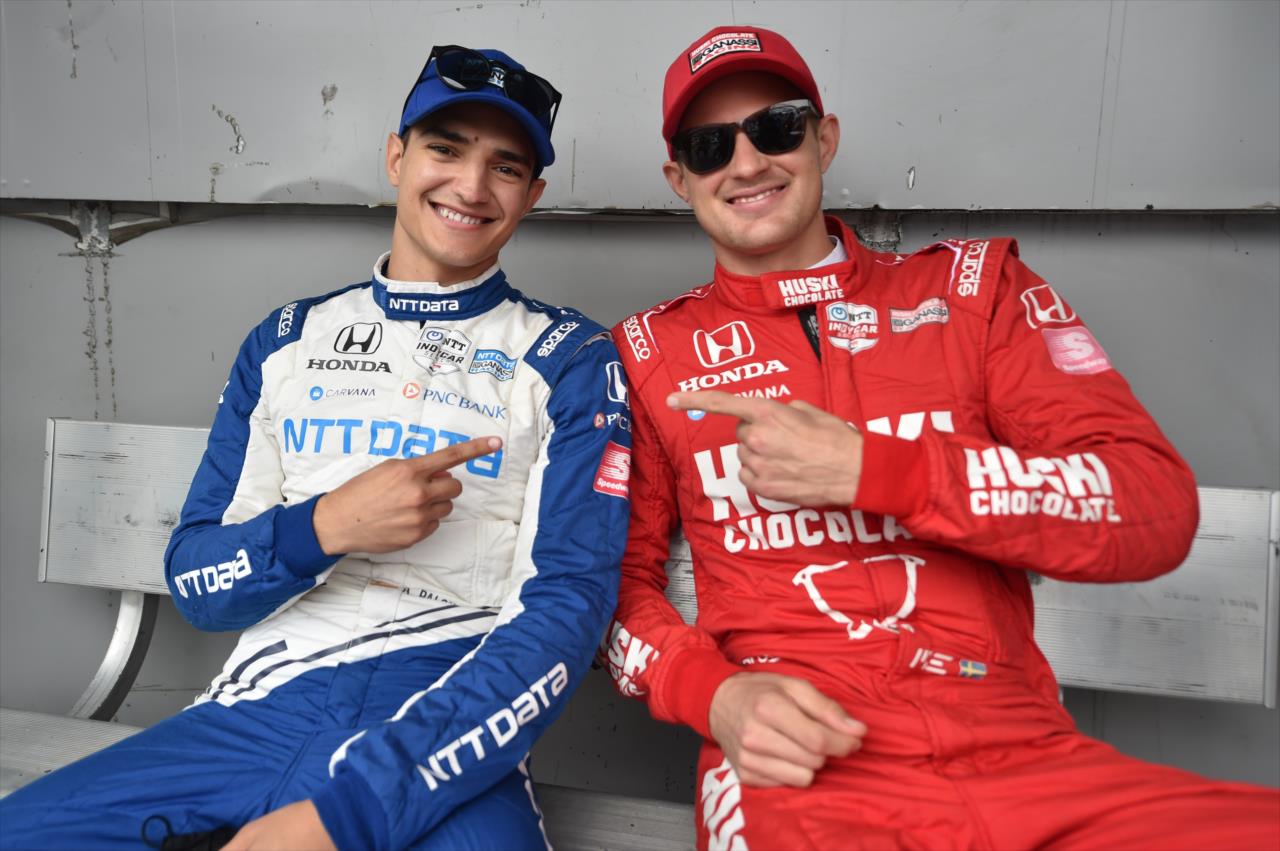 Alex Palou with Marcus Ericsson - Acura Grand Prix of Long Beach -- Photo by: Chris Owens
